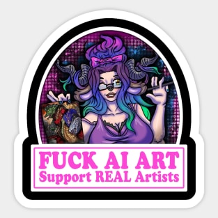 Fuck AI Art Sticker